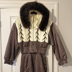 Linda Lundstrom Canada Snowsuit with Fur Trim
